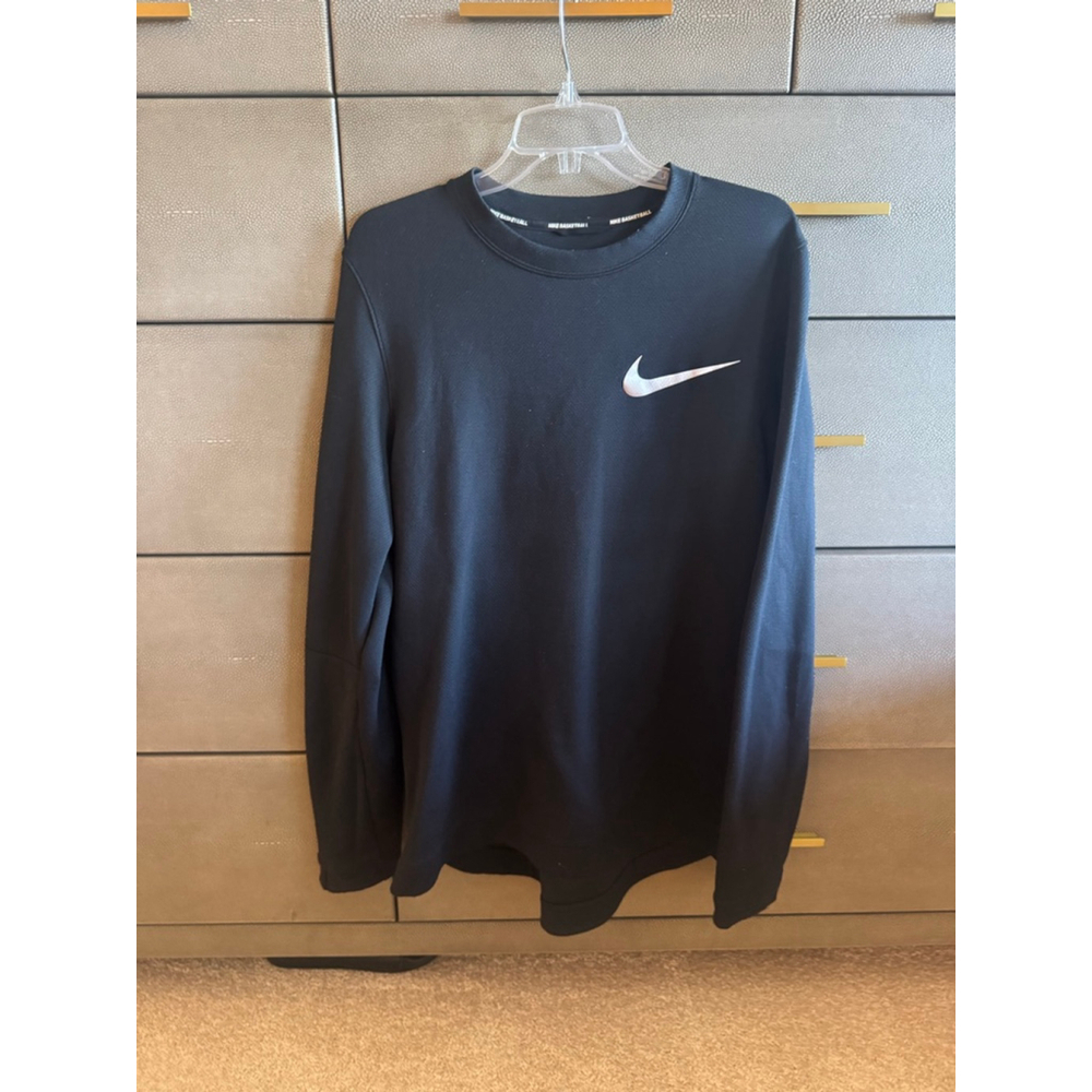 Nike Mens Basketball Performance Long Sleeve Tee Black White
